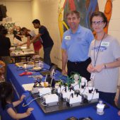 Science night booth at Caraway School