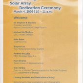 Solar Array dedication ceremony flyer