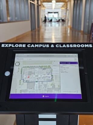 Meet the Digital Wayfinding Kiosk: ACC Highland Campus Building 1000 Classroom 2403 Navigation In Action