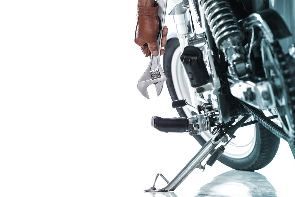 Cropped view of Motorcycle mechanic,Technician