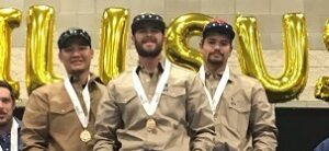 Metal sculptors Edith Disler, Michael Miller, and Robert Feller. Below: Fabrication team Thomas Hinkle, Jr, Ben Roark, and Kyle Gross.